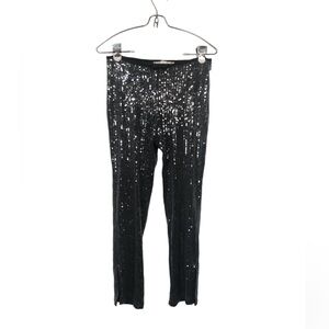 Kimchi Blue Women’s Sequined Pant Slight Bell Bottom w/Slit Side Zip Fun!